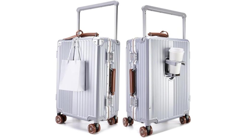 20 inch aluminum spinner suitcase