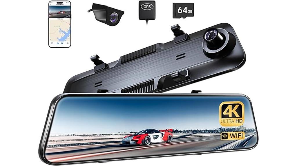 4k rear view mirror camera