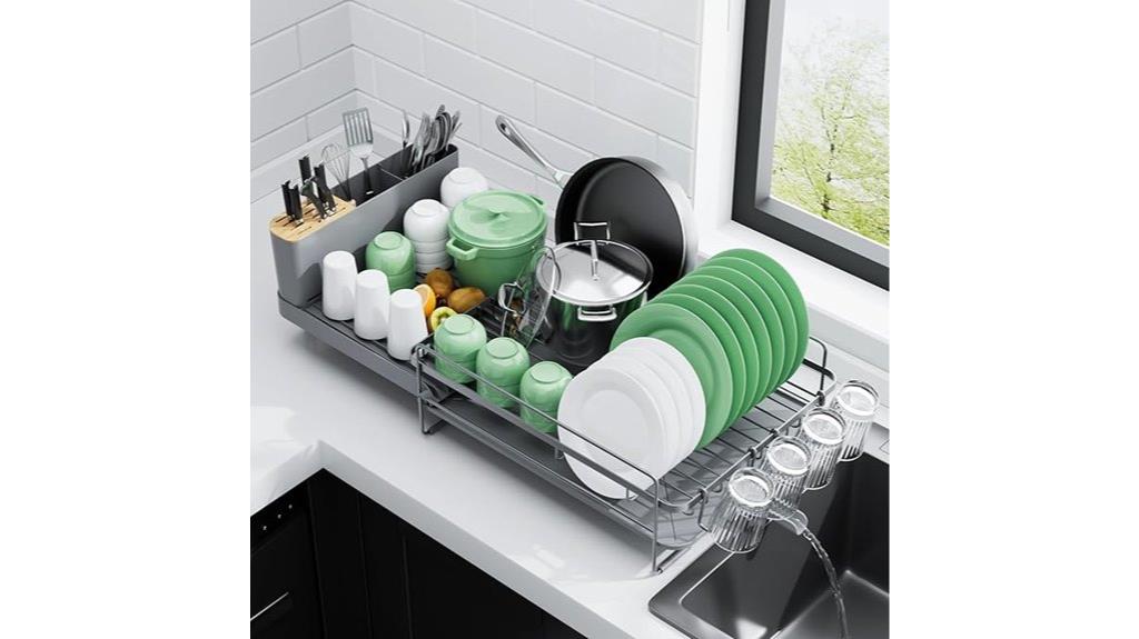 adjustable drying rack with drainage