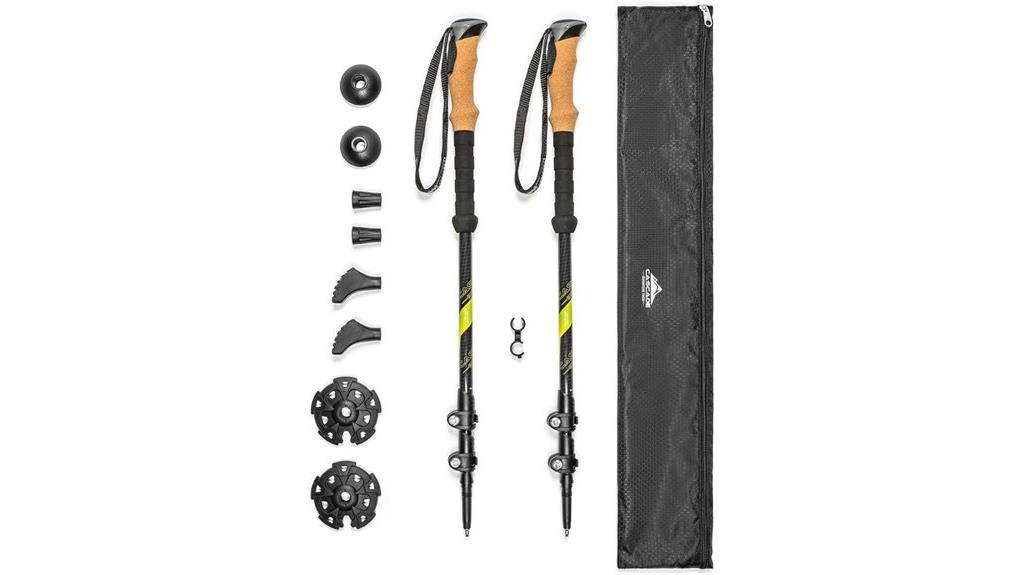 adjustable locking trekking poles