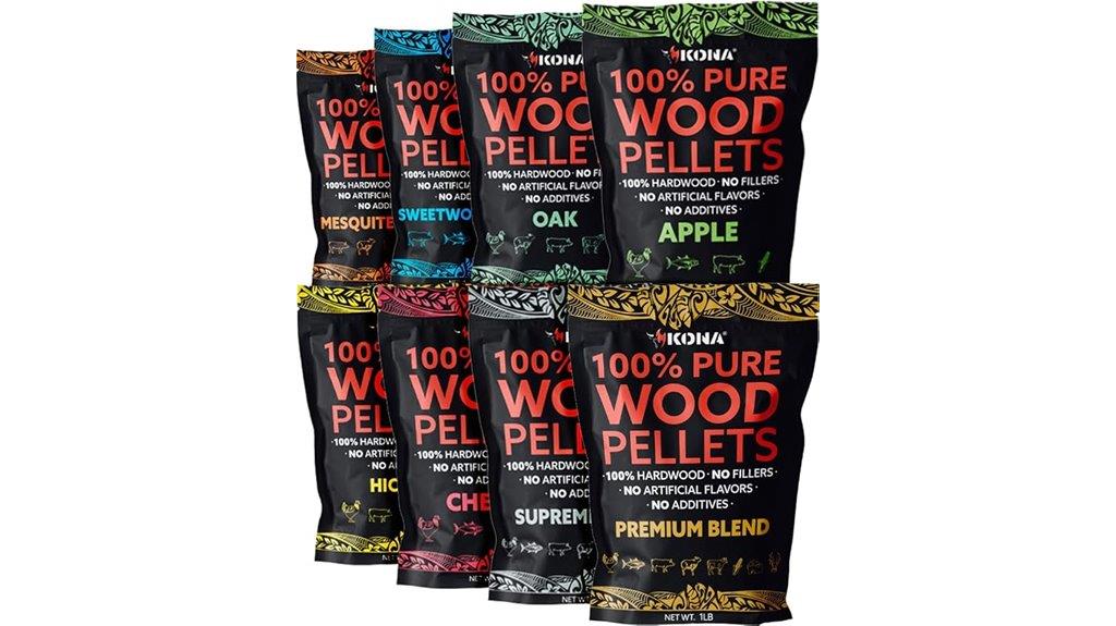 assorted kona wood pellets