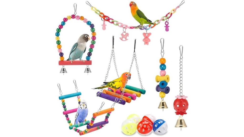 birds hanging chewing toy