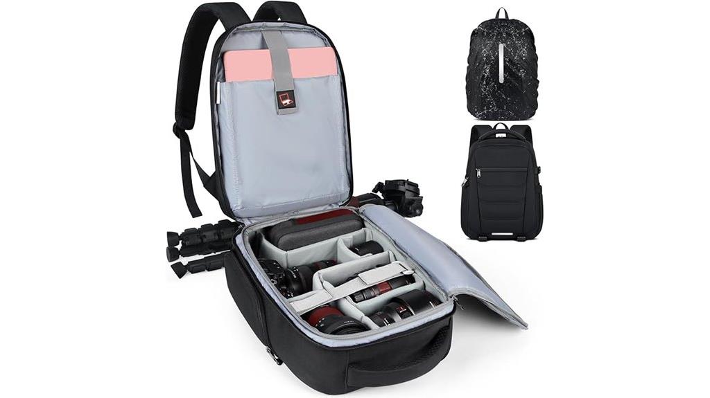 camera backpack with rain cover