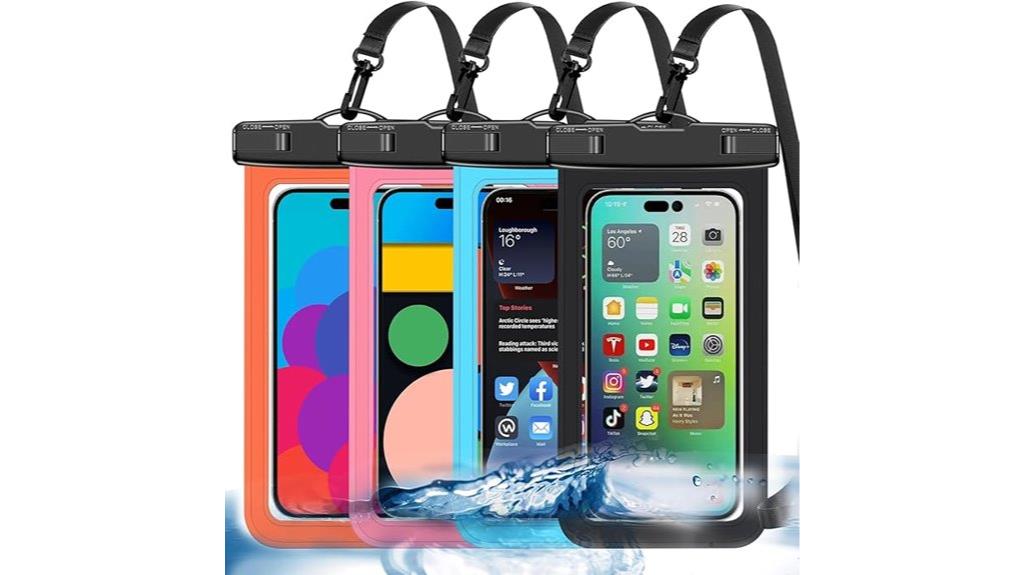 colorful waterproof phone pouches