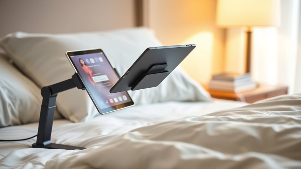 comfortable bed tablet stands