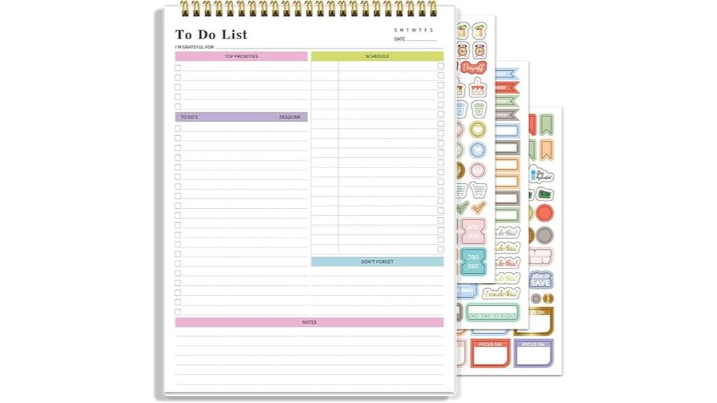 daily planner spiral notebook