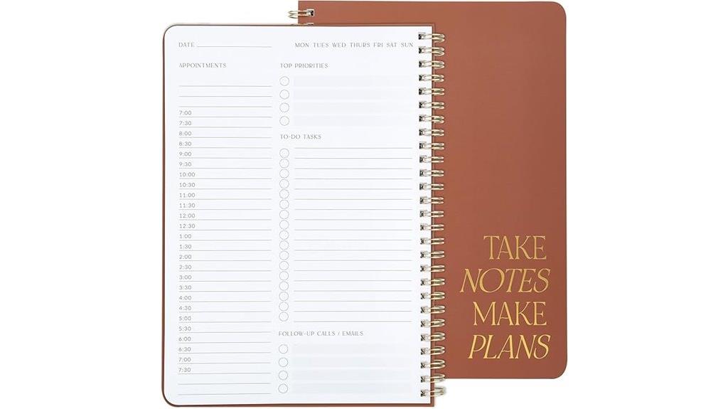 daily planner with hourly schedule