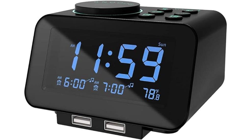 dual alarm fm radio