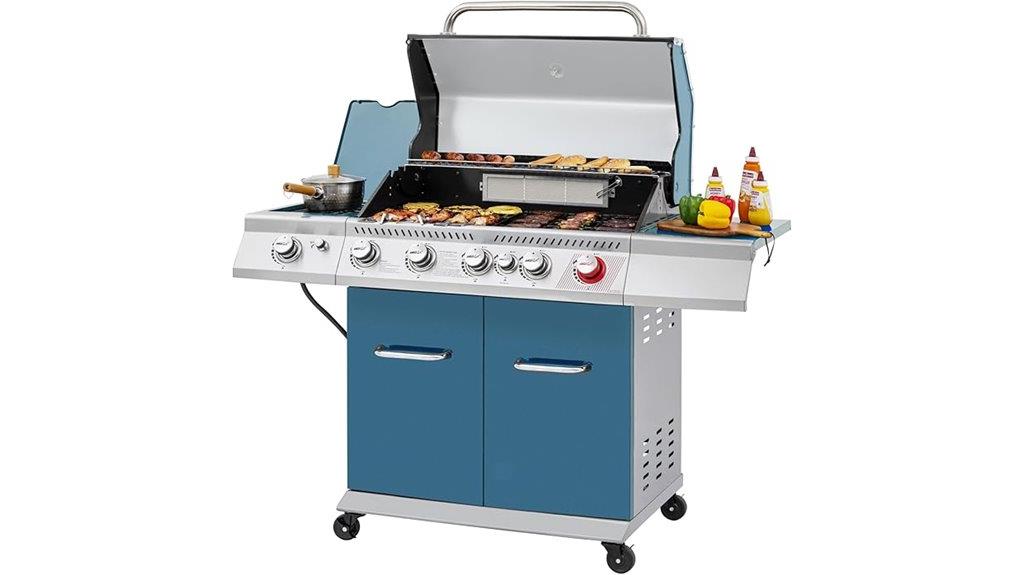 five burner gas grill