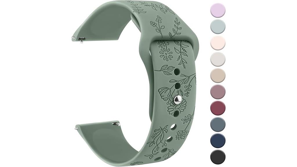 flower engraved silicone watchbands