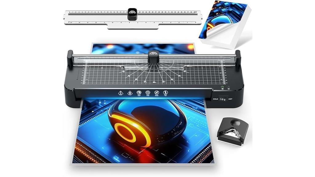 laminator with trimmer sheets