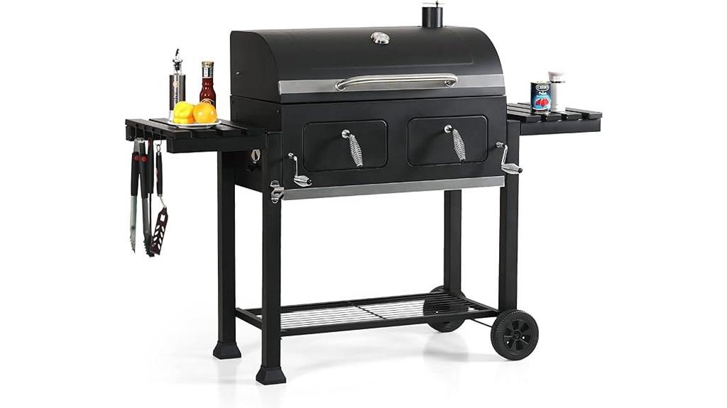 large charcoal grilling space