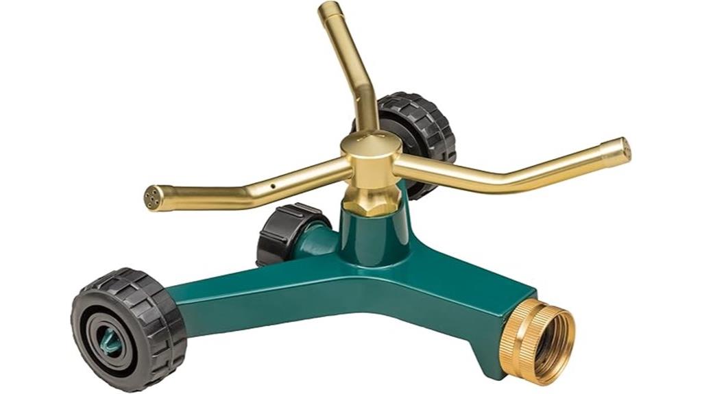 lawn sprinkler with wheel