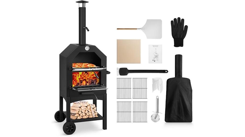 outdoor pizza oven with stone
