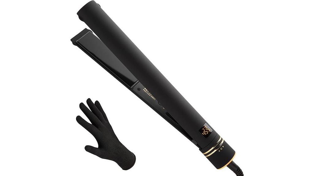 professional black gold flat iron