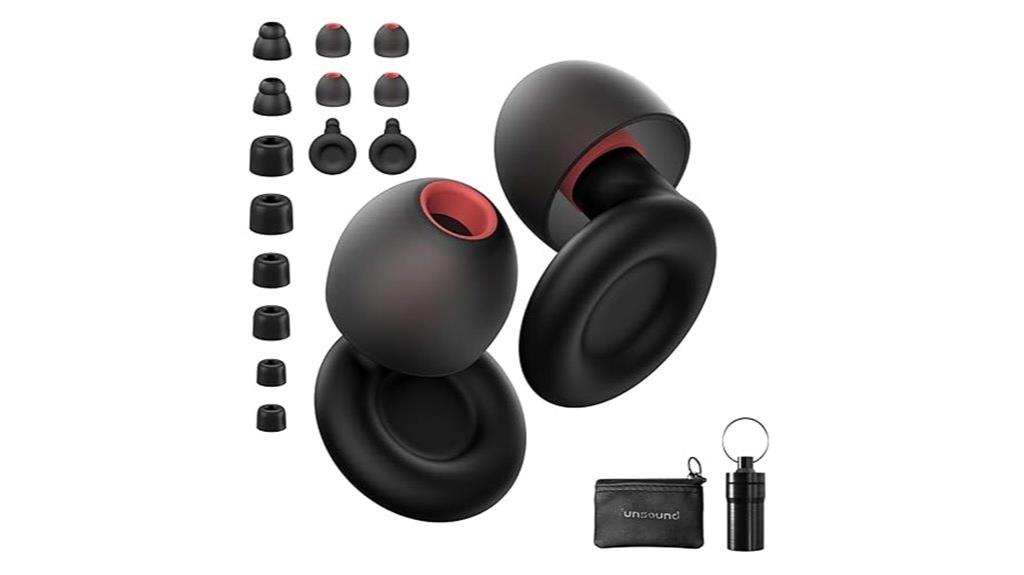 reusable black red earplugs