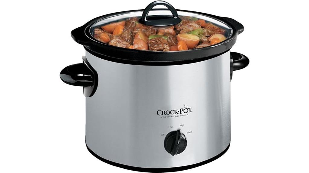 small silver slow cooker