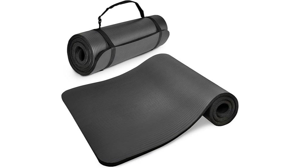 thick yoga mat with strap
