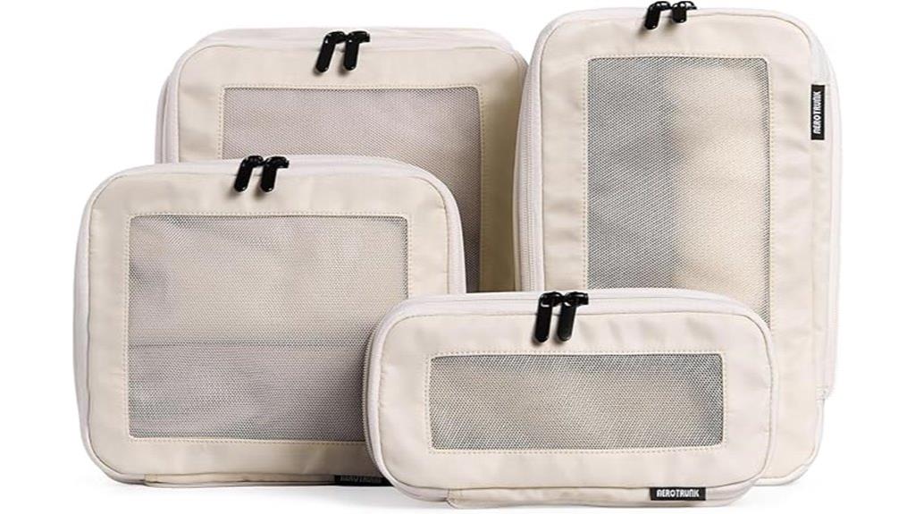 travel packing cubes beige