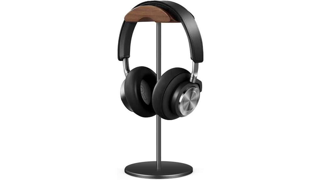 walnut aluminum headphone stand