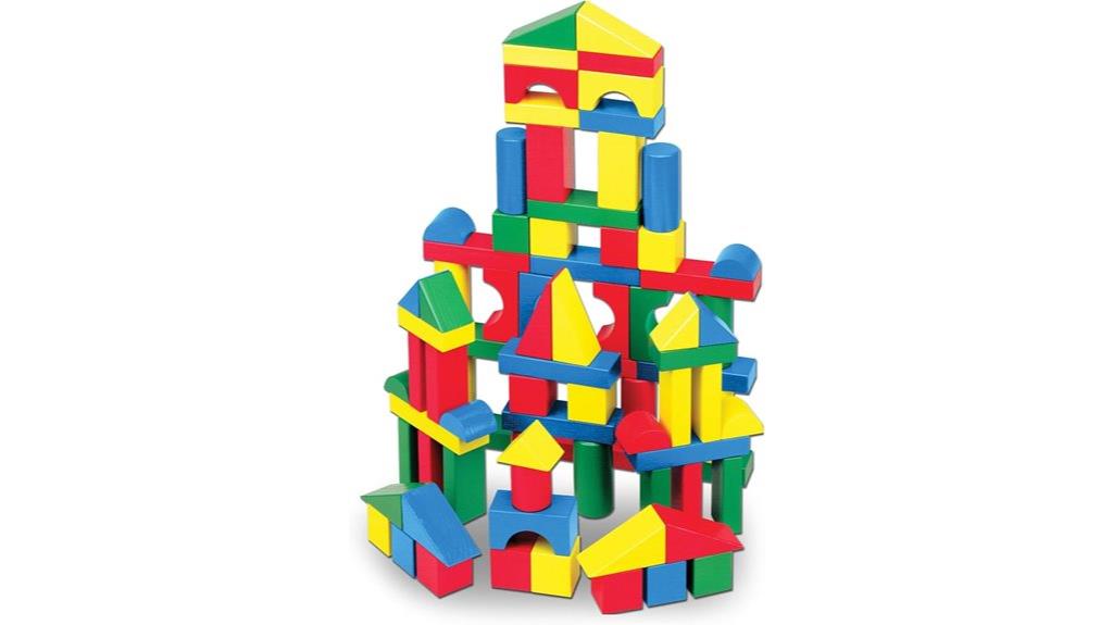 wooden blocks with colorful shapes