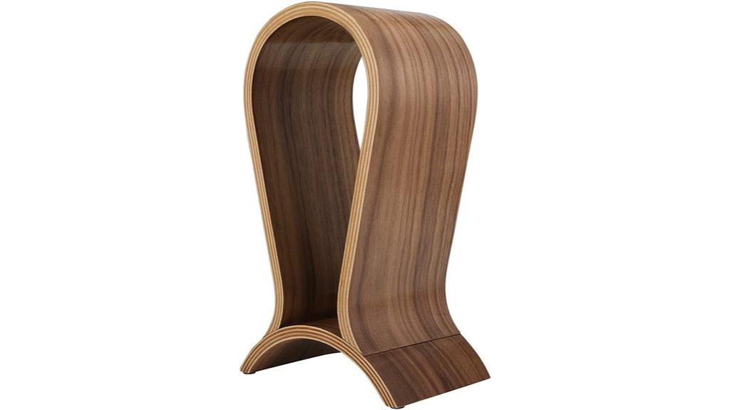 wooden walnut headphone stand