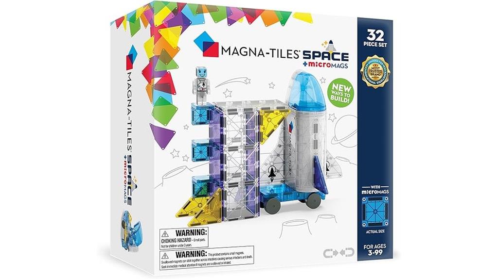 space themed magnetic building set