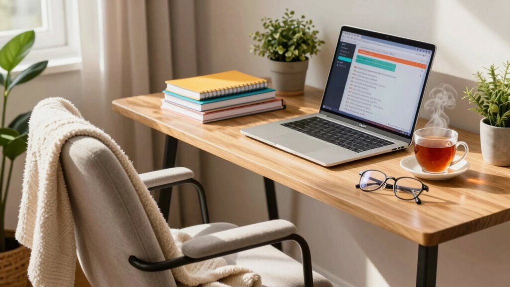 comfortable organized study environment