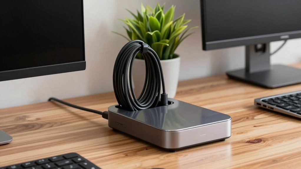 organize docking station cables