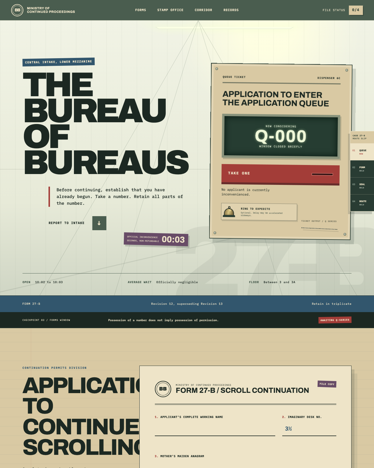 Live view of The Bureau of Bureaus | Form 27-B