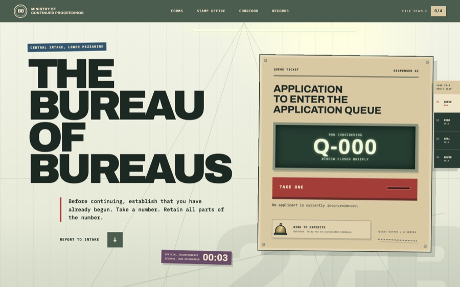 The Bureau of Bureaus | Form 27-B — Material Simulation (FABLE/175, room 95)